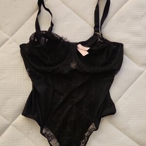 Victoria's Secret Black Lace Bodysuit